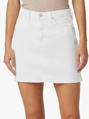 Hudson White Denim Mini Skirt Raw Hem Sie 28